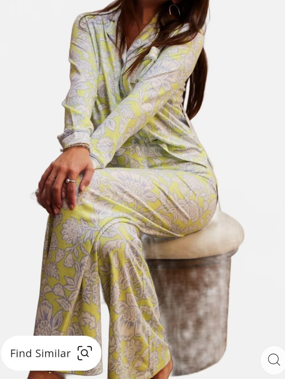 PJ Salvage Womens Electric Lime Beautiful Life Floral Print Pajama Set. Sz M NWT - Picture 3 of 10